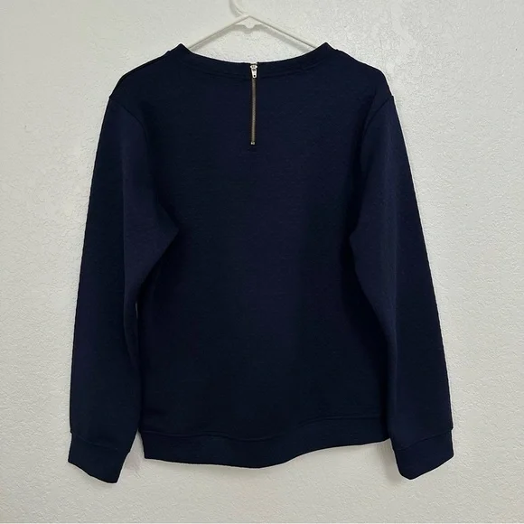 Womens Classic Navy Crewneck Sweater - Picture 2 of 10